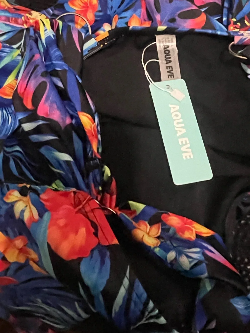 Aqua Eve Women’s Plus Sz 18W  2-pc  Swim Dress with Shorts Floral Print NWT